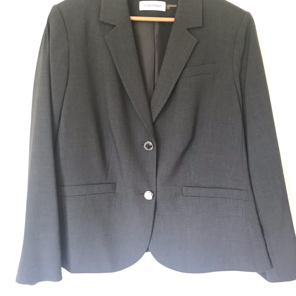 Calvin Klein Two Button Suit Blazer - Charcoal